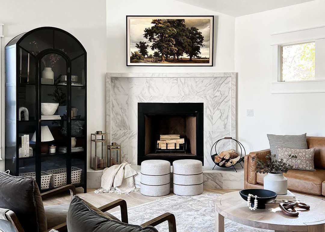 Corner fireplace layout ideas