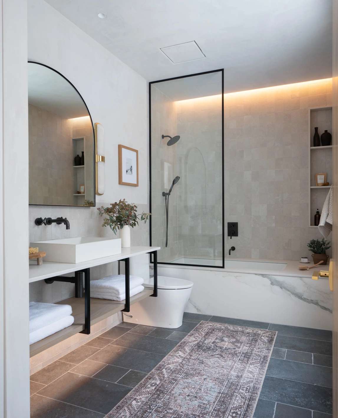 ideias de azulejos para banheiras modernas