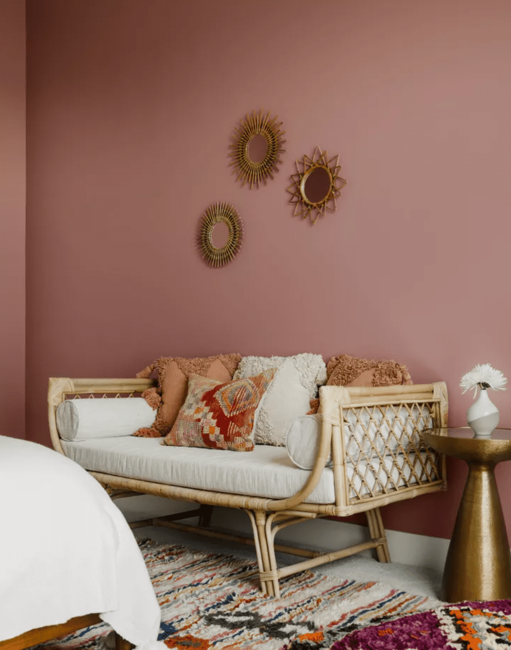 pink bedroom sofa
