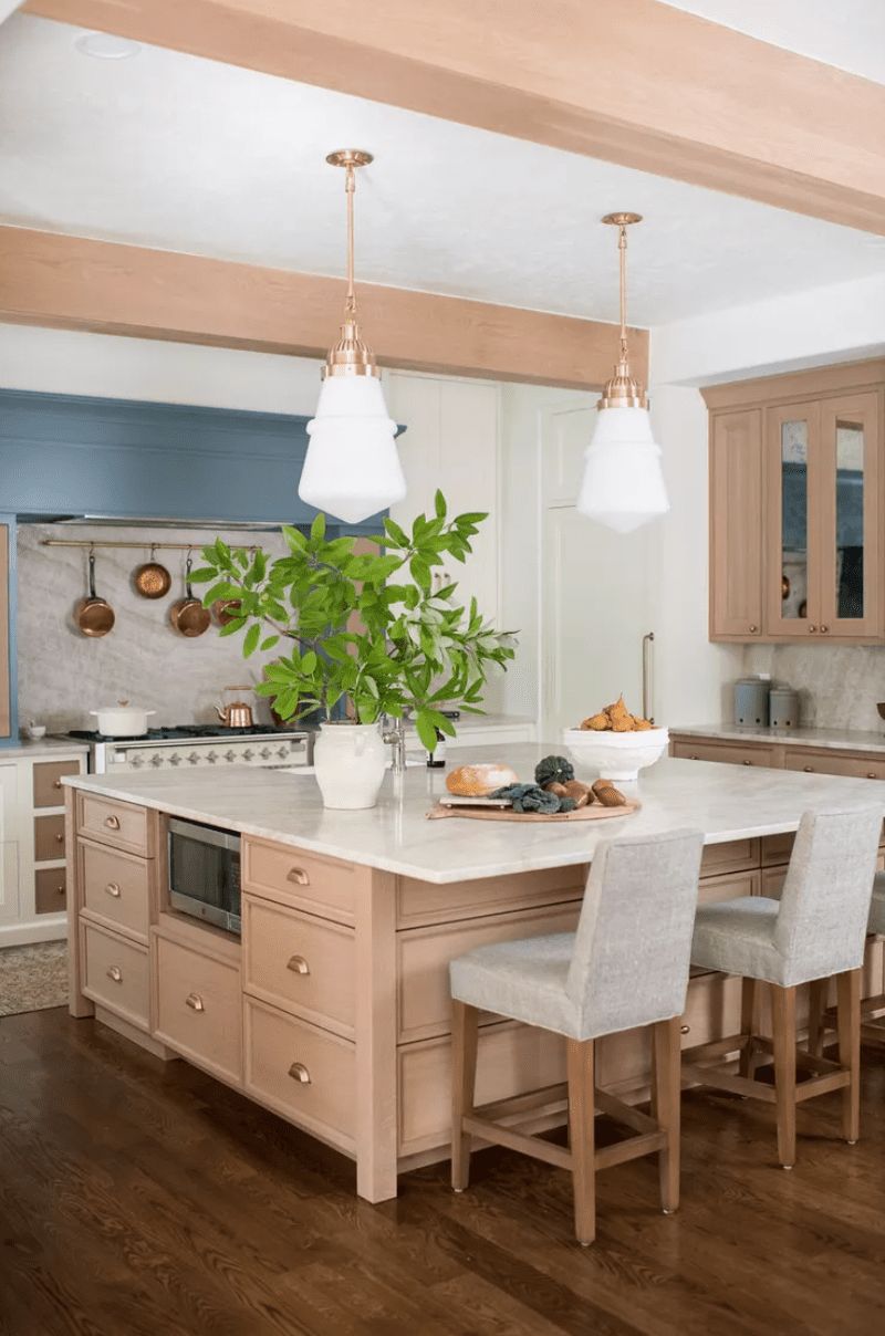 white oak and white kitchen