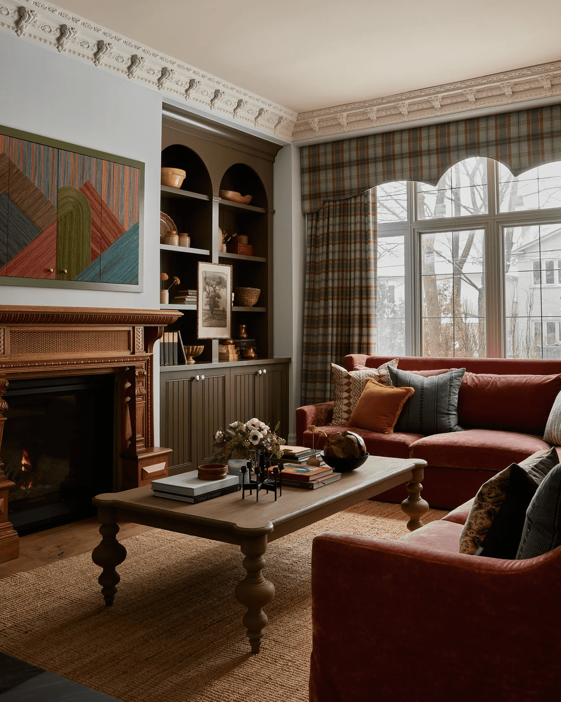 jewel-toned living room
