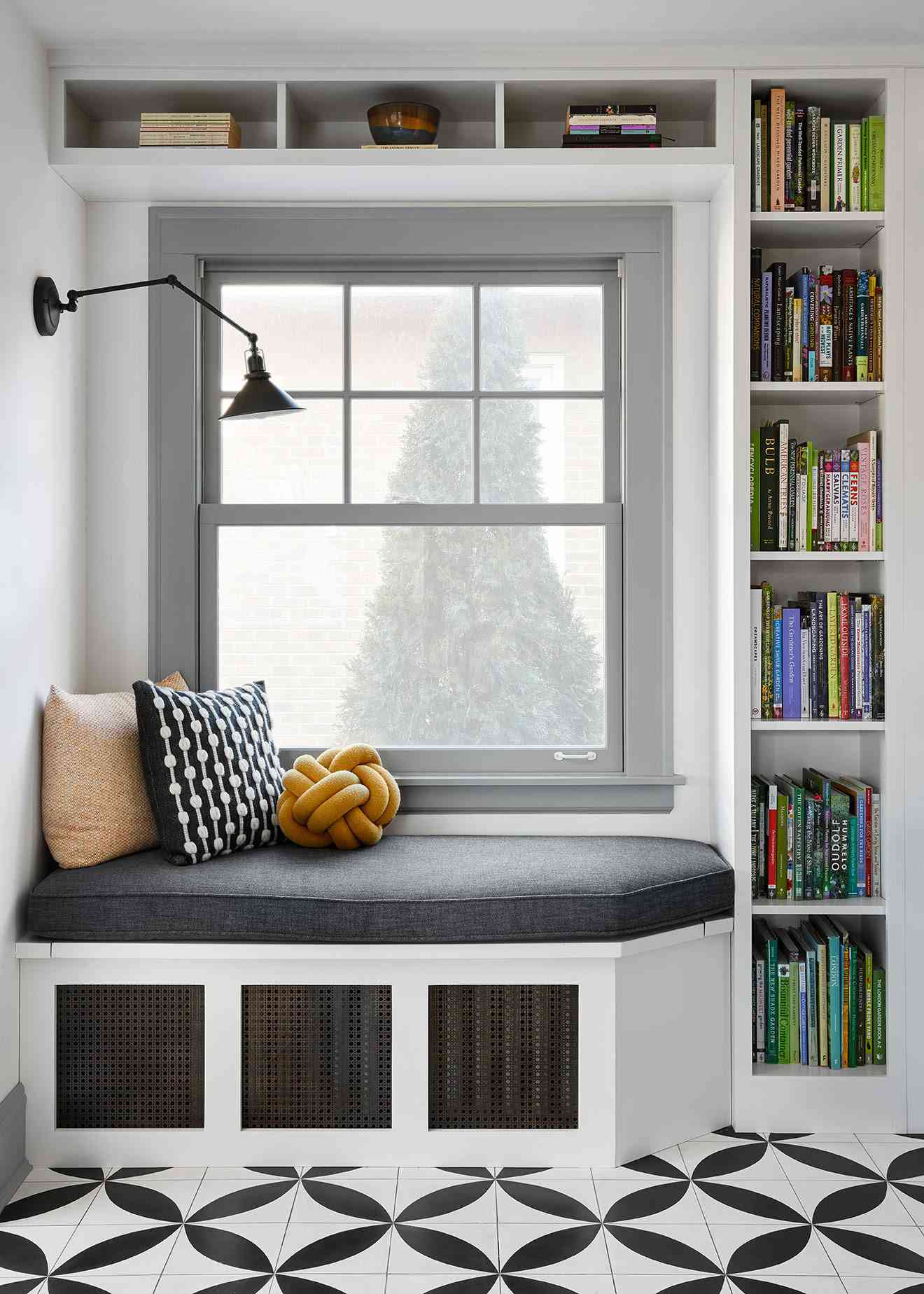 reading nook by kitchen window