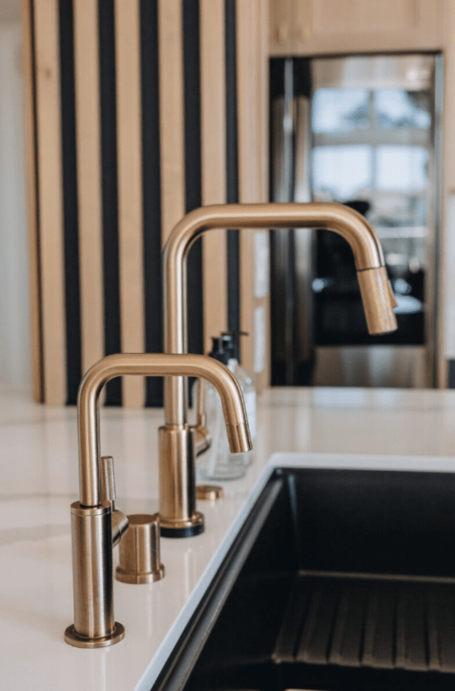 black and gold kitchen sink